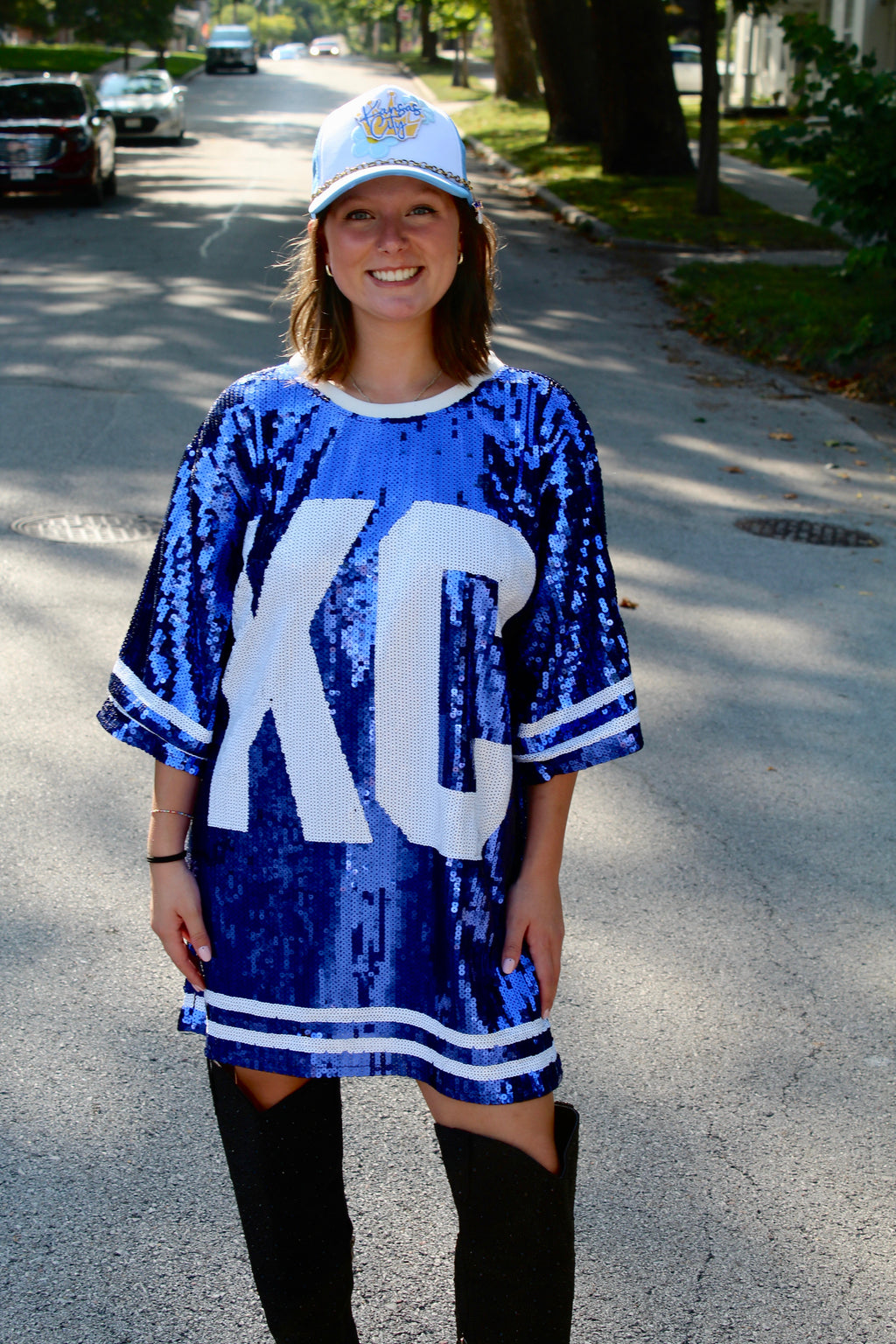 Ballgame Bling - Sequin KC Jersey Tunic