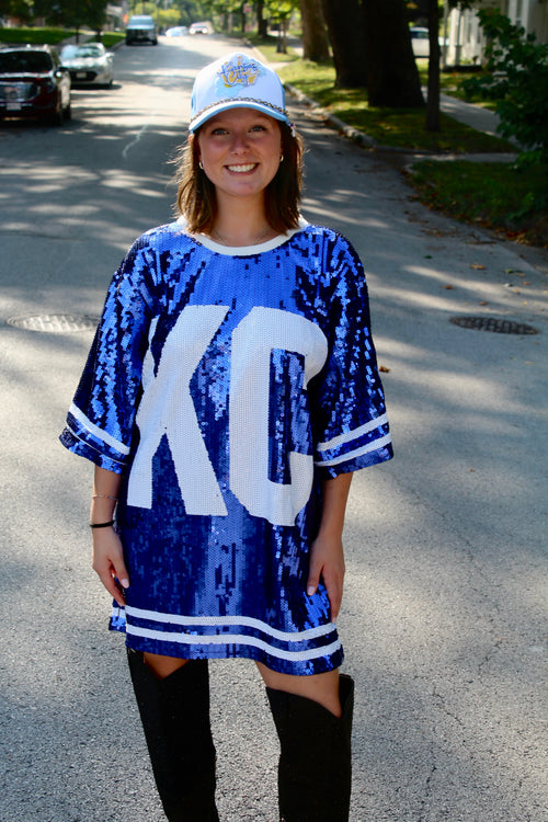 Ballgame Bling - Sequin KC Jersey Tunic