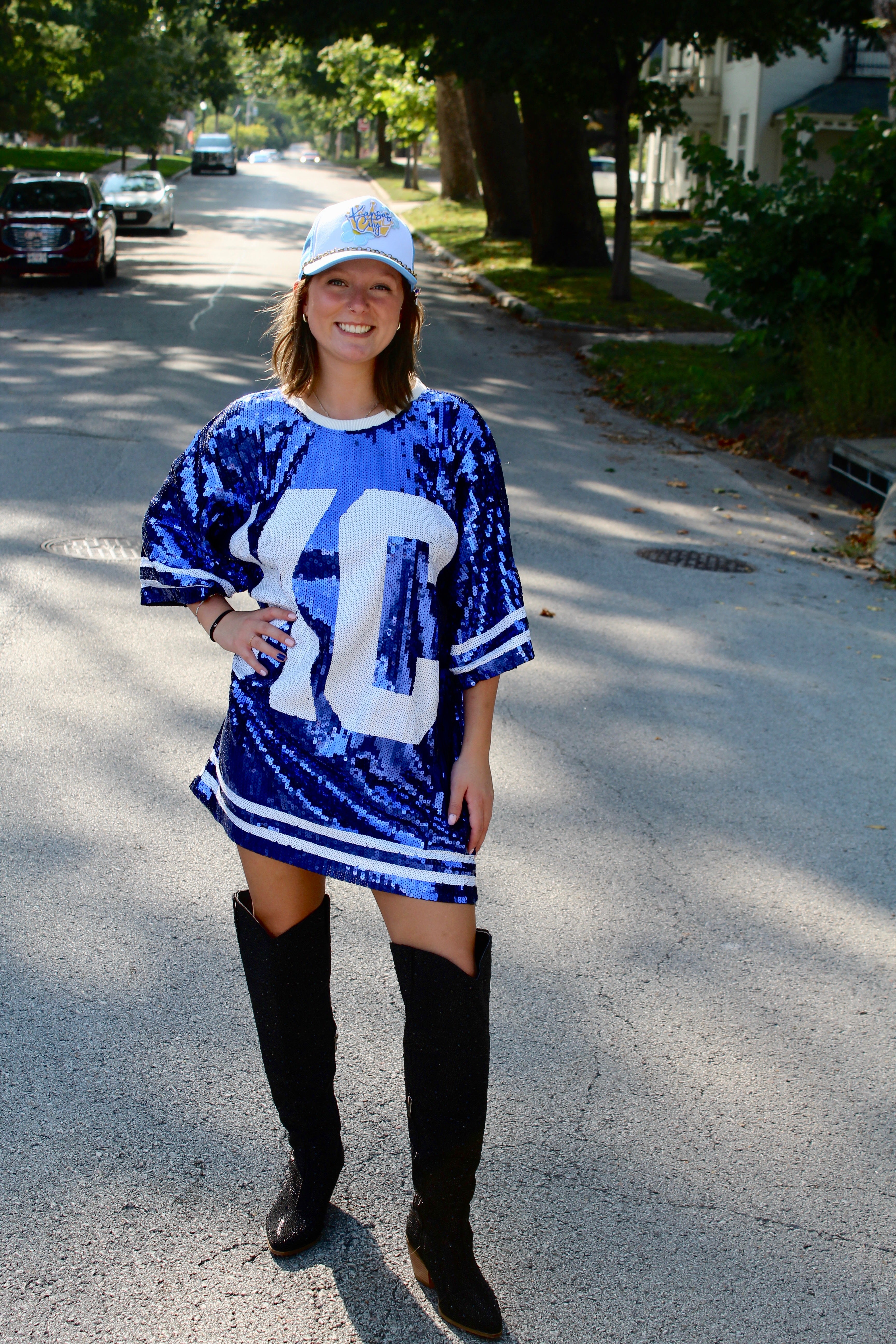 Ballgame Bling - Sequin KC Jersey Tunic
