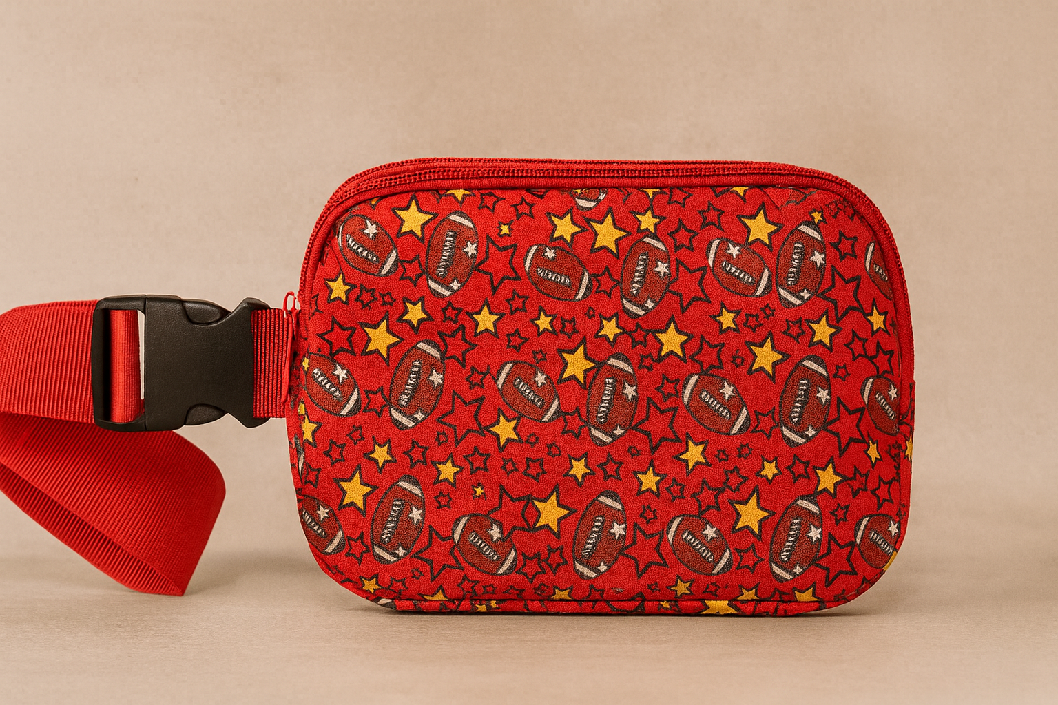 Red Football Fanny Pack