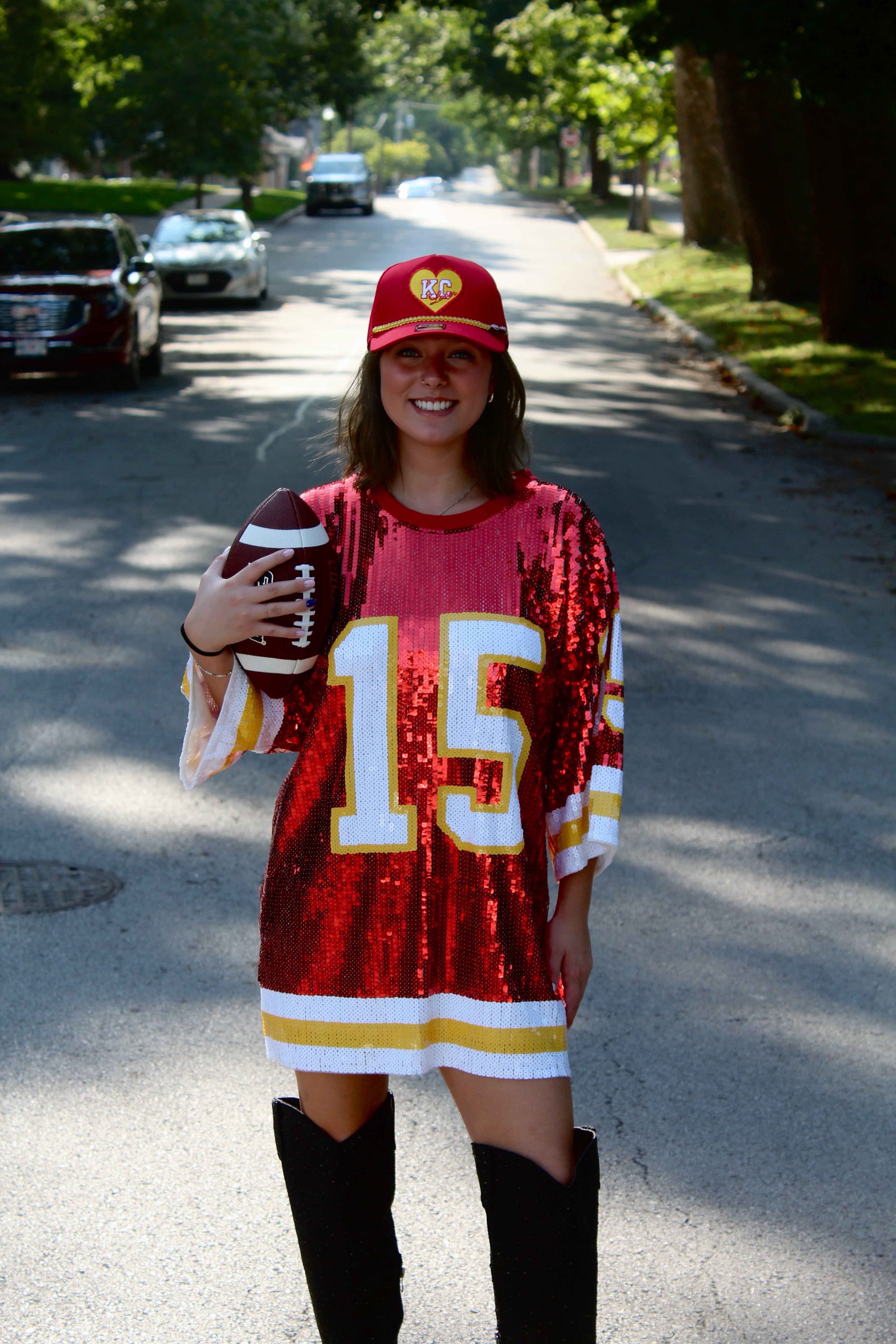 Red Zone Glam Sequin Jersey Tunic – #15