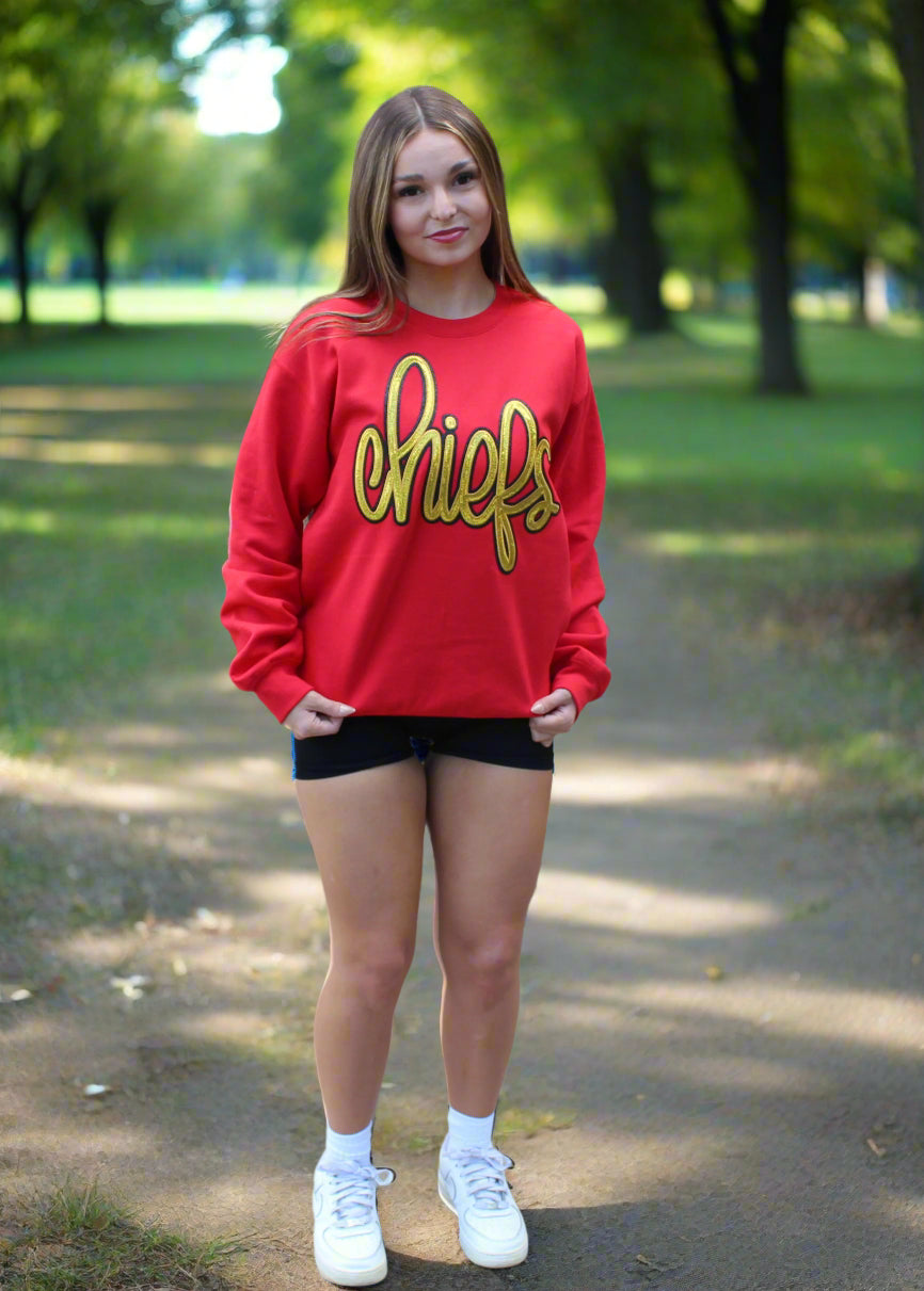 Chiefs Sequin Letter Crew