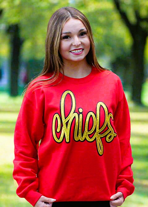 Chiefs Sequin Letter Crew