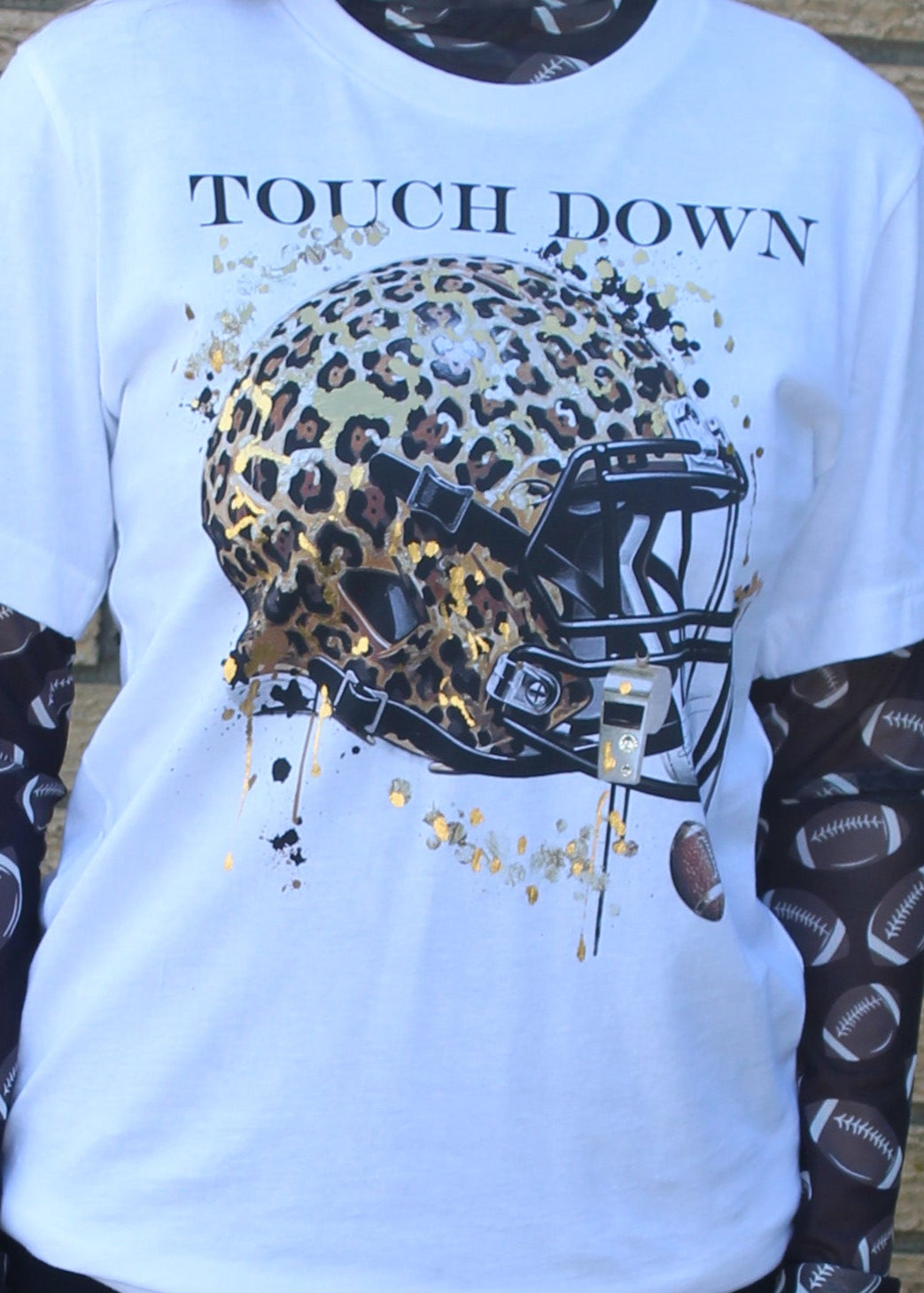Wild Game Touchdown Tee – Leopard Luxe Helmet