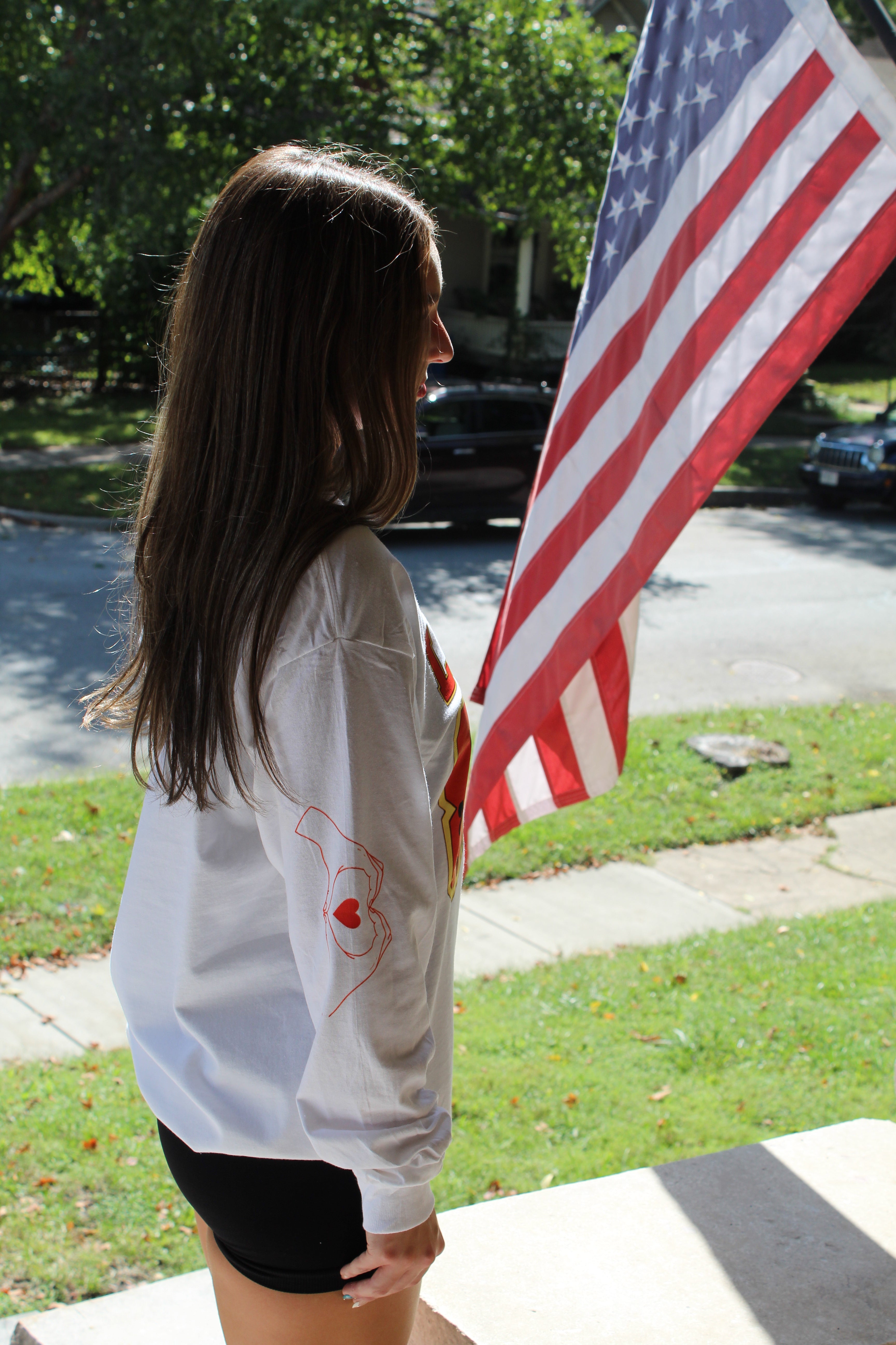 Lover Long Sleeve Tee in White