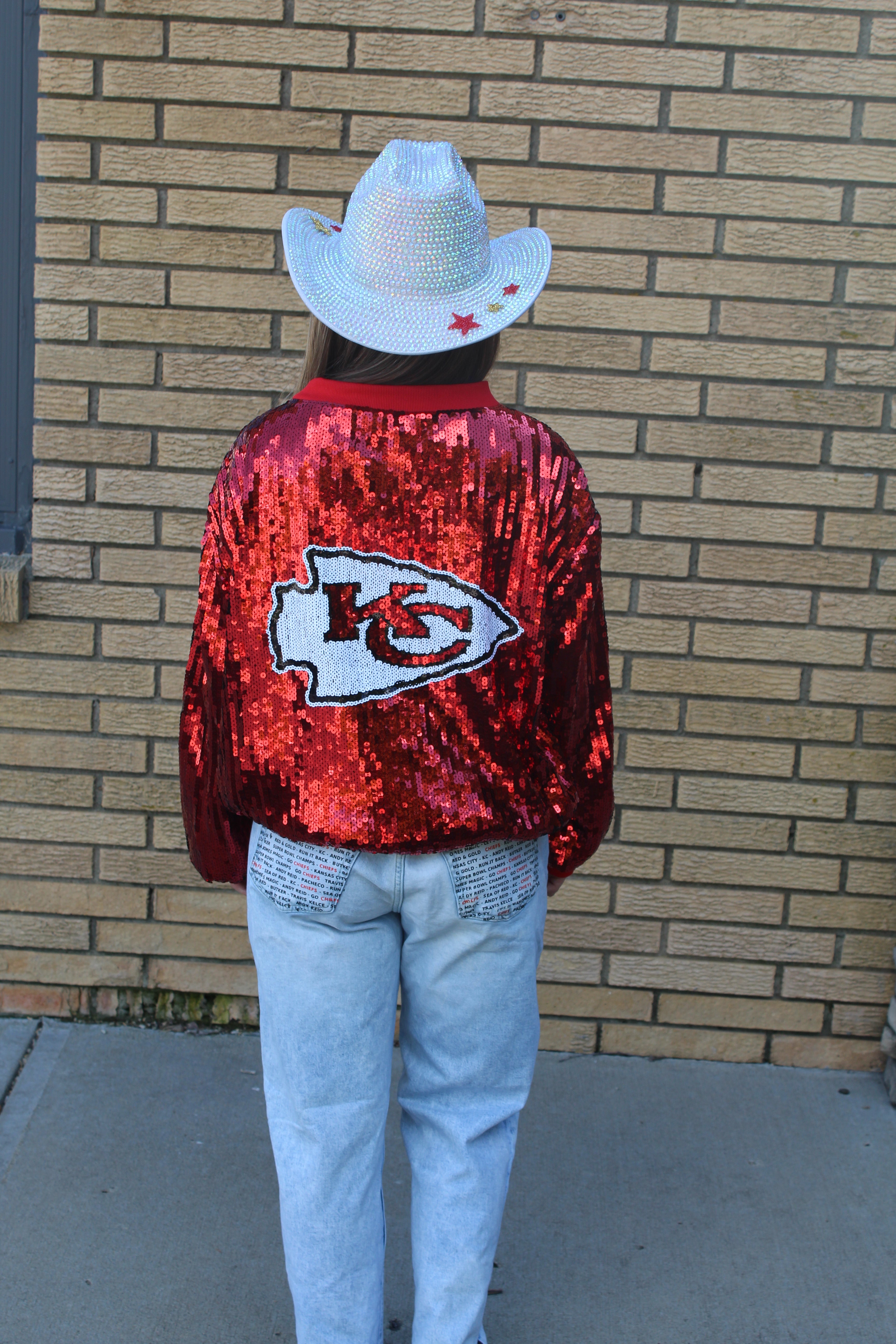 Kingdom Sparkle Bomber – Red Sequin Luxe Jacket