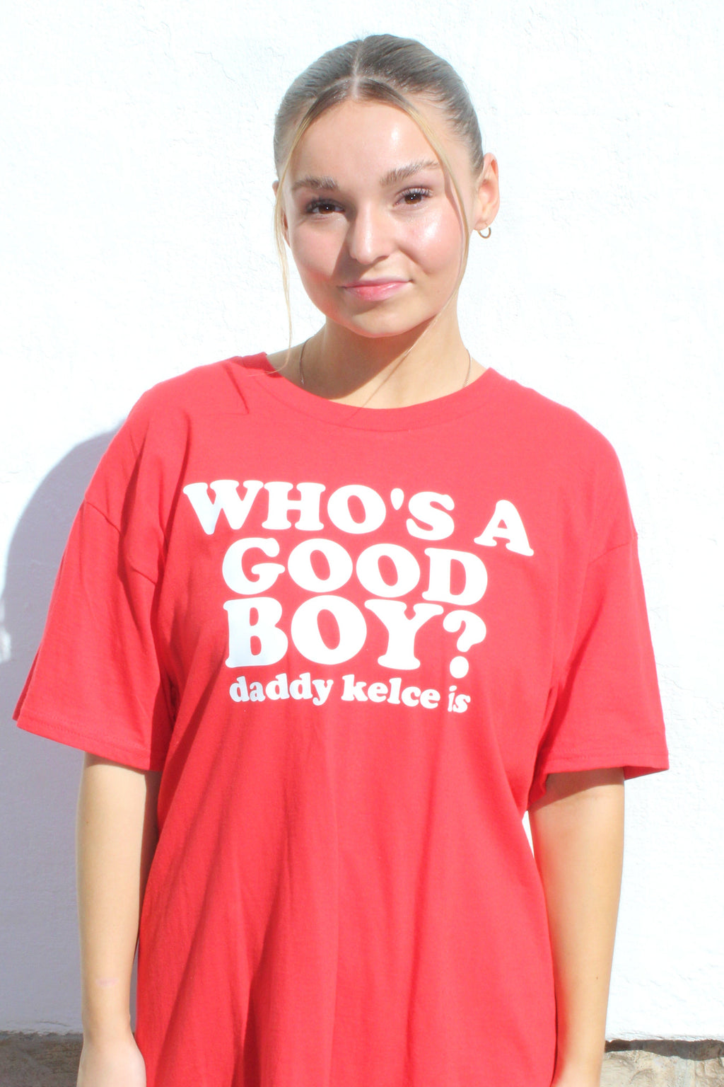 Unisex Who’s a Good Boy? Tee – Kelce Kingdom Edition