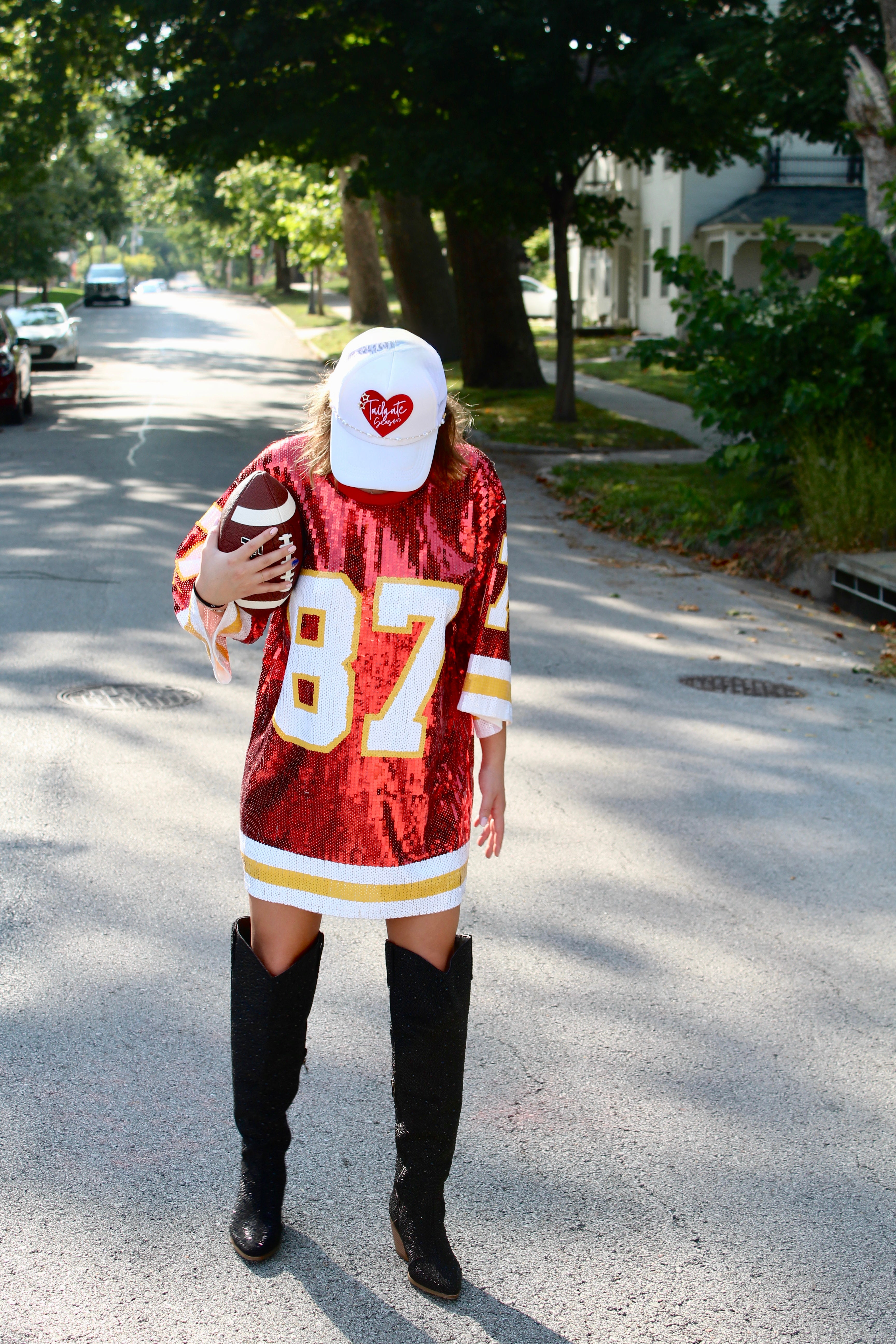 Kelce Couture Sequin Jersey Tunic – #87 Sparkle Showstopper