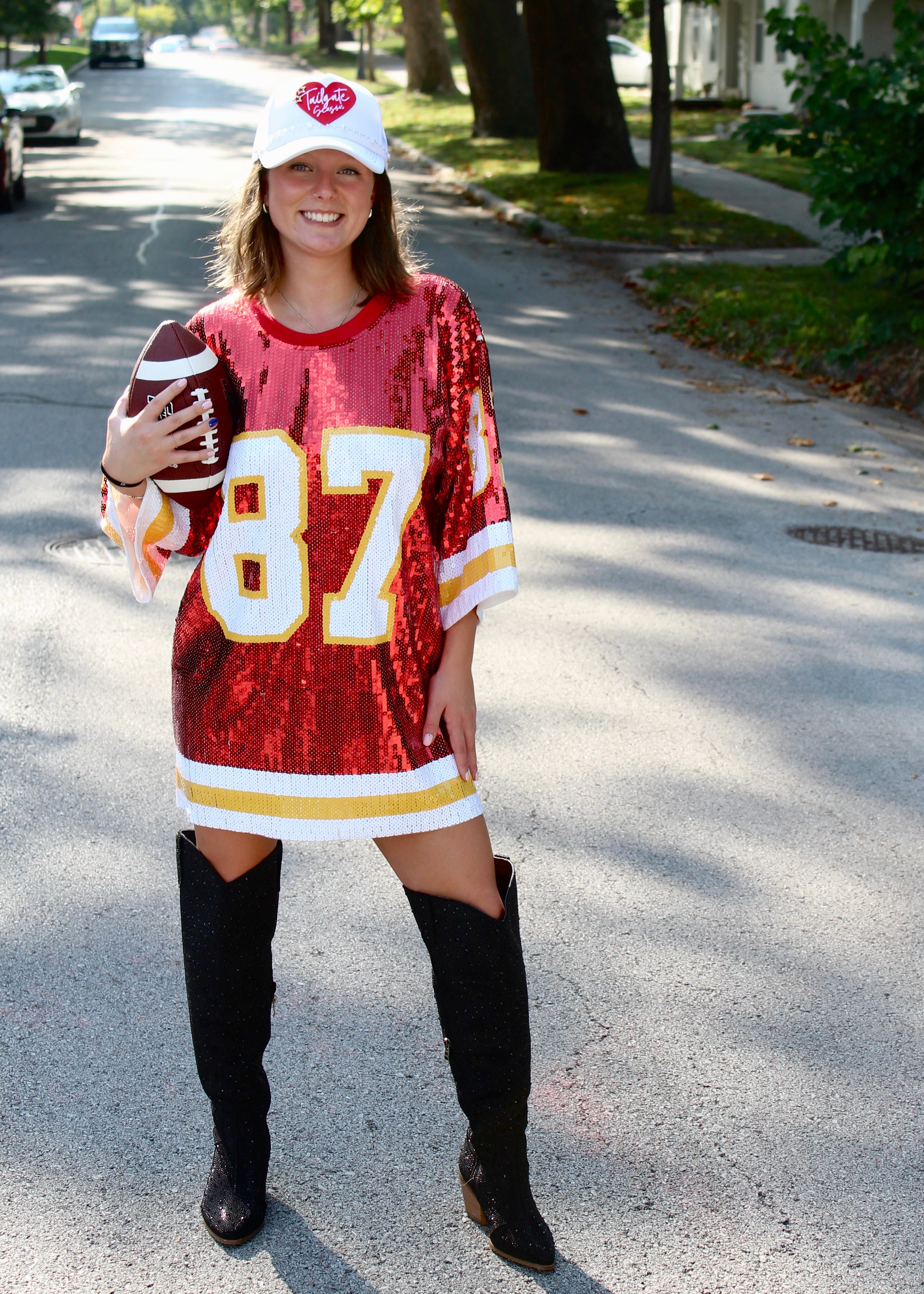 Kelce Couture Sequin Jersey Tunic – #87 Sparkle Showstopper