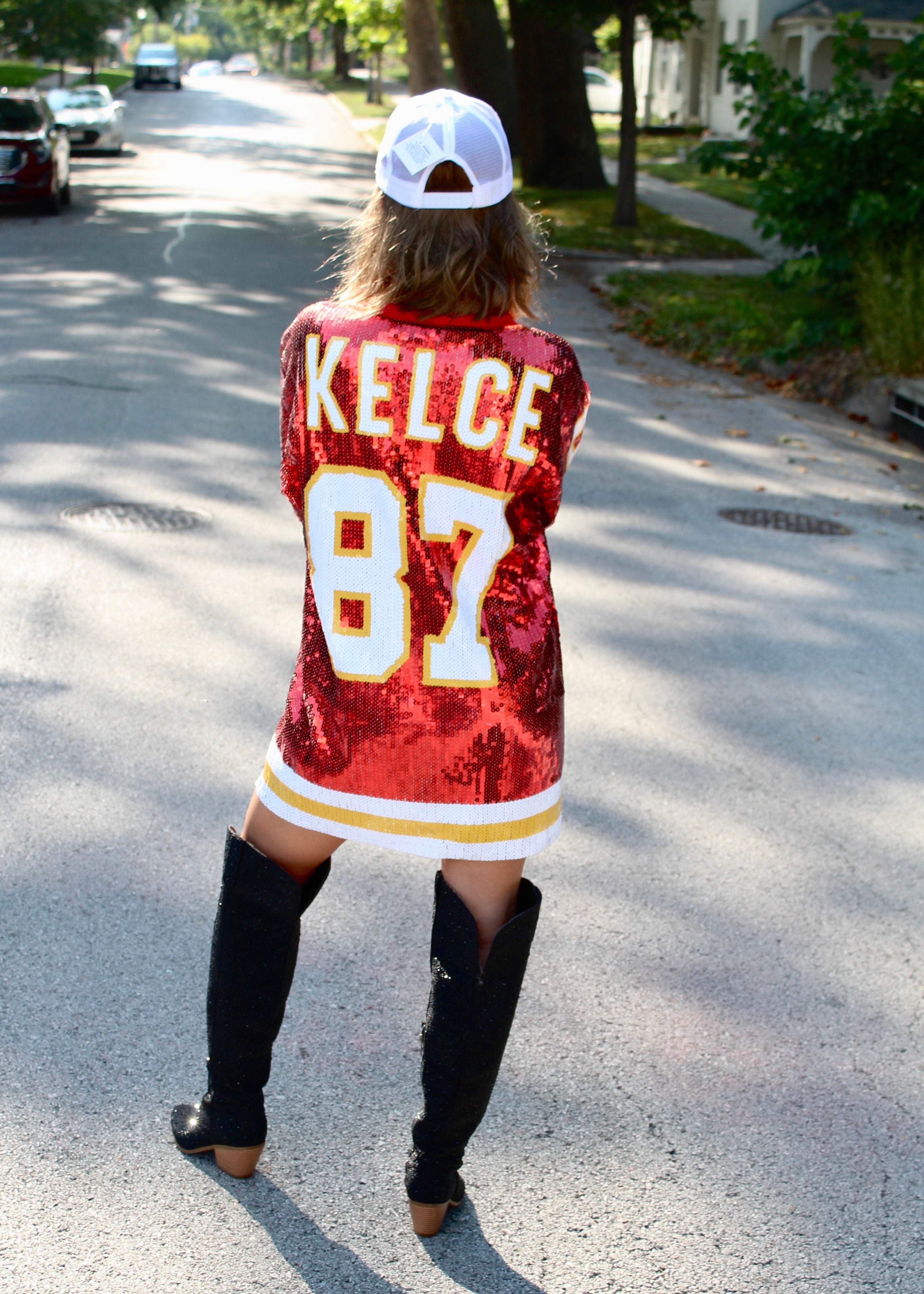 Kelce Couture Sequin Jersey Tunic – #87 Sparkle Showstopper