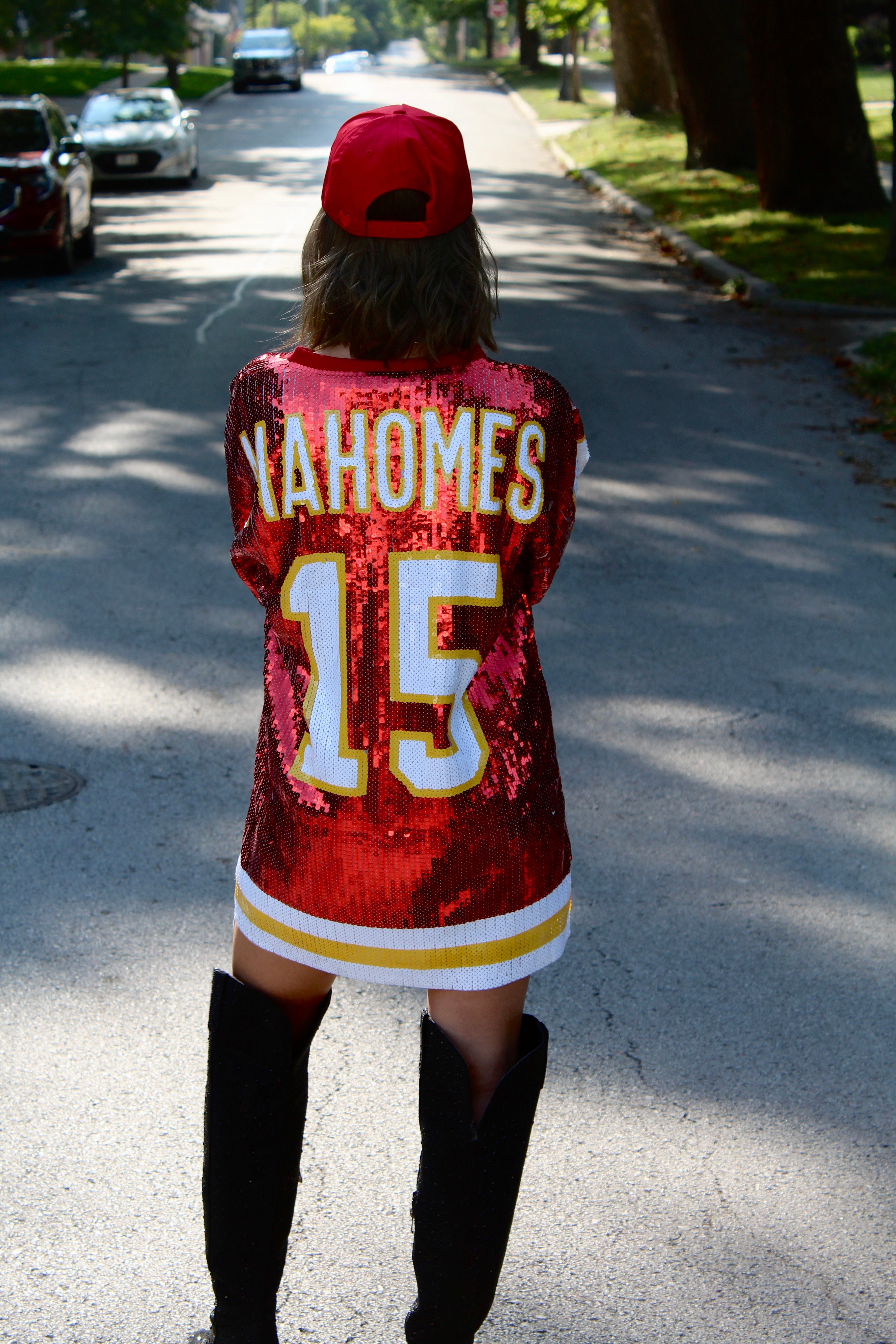 Red Zone Glam Sequin Jersey Tunic – #15