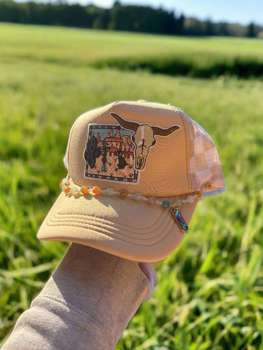 Desert Vista Longhorn - Checker Trucker Hat