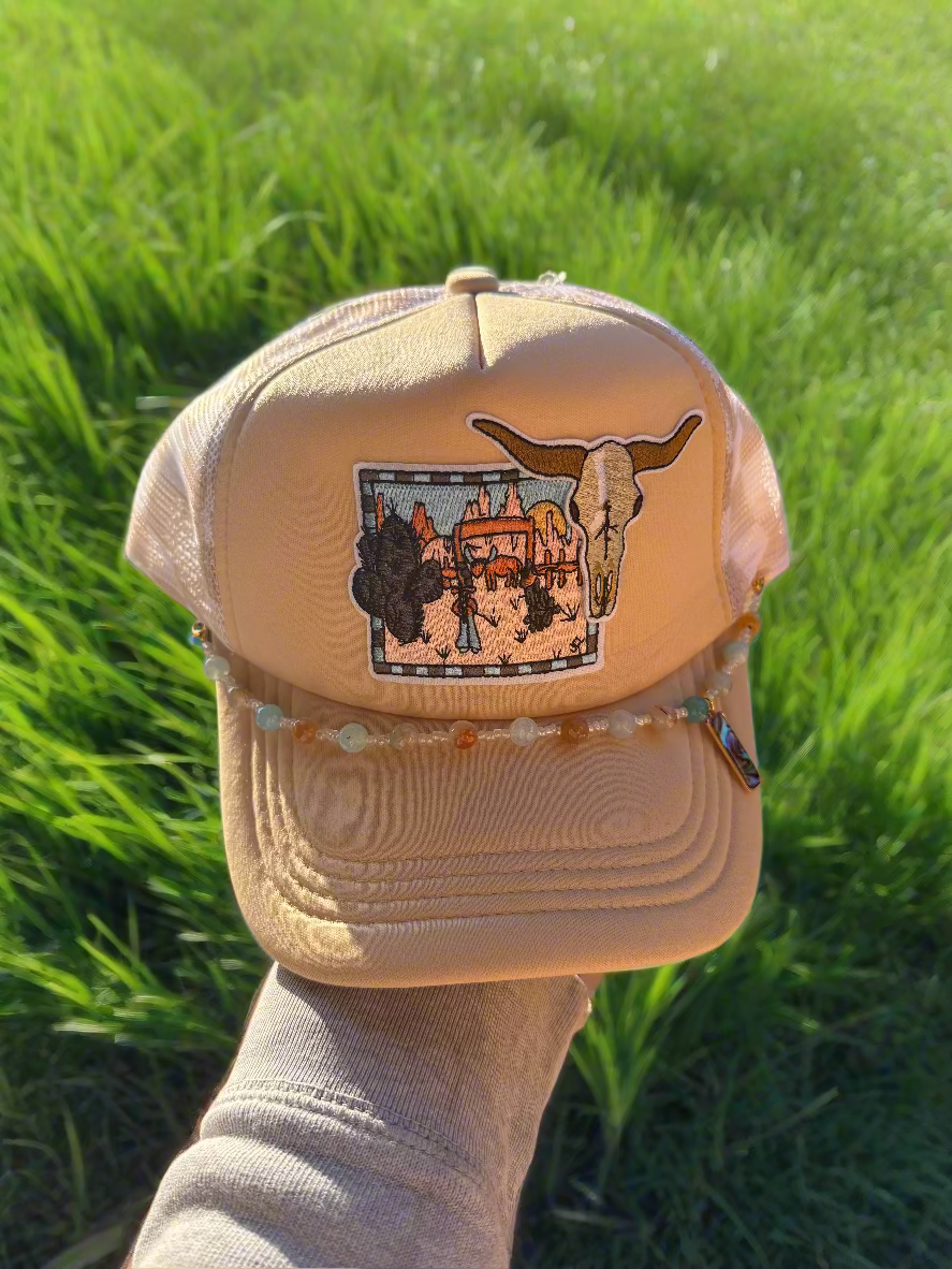 Desert Vista Longhorn - Checker Trucker Hat