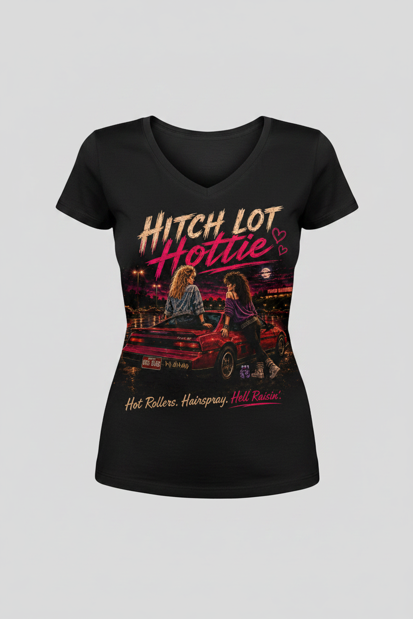 Hitch Lot Hottie Black V-Neck