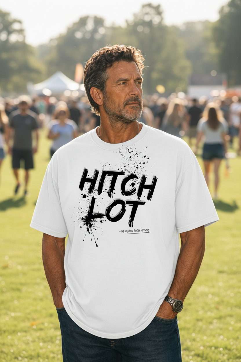 Hitch Lot Mens White Tee - Park Background